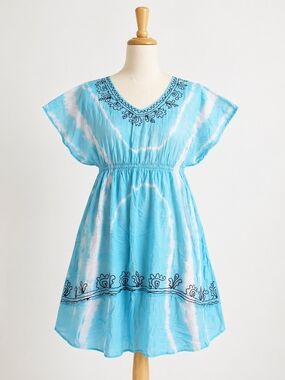 Light Blue Rayon Top with Embroidered Detail